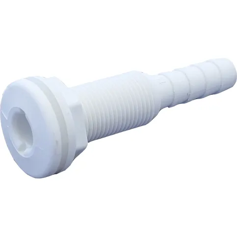Skroggjennomføring 1/2" med 13 mm slangekobling, hvit