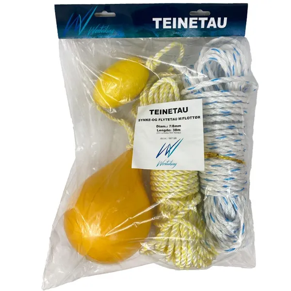 Teinetau m/flottør 7 og 8mm, 38 meter, Westviking