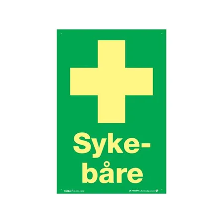 Skilt "Sykebåre" 200 x 300 mm