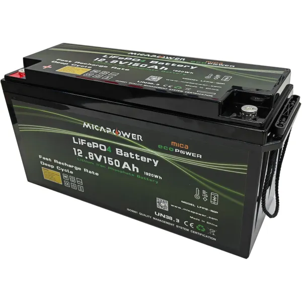 Mica Litiumbatteri PRO m/Bluetooth og varme 12,8V BMS