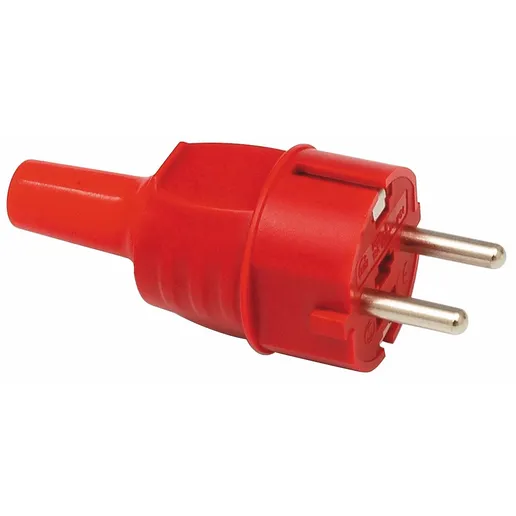 Støpsel m/jord Rød IP44 (PVC)