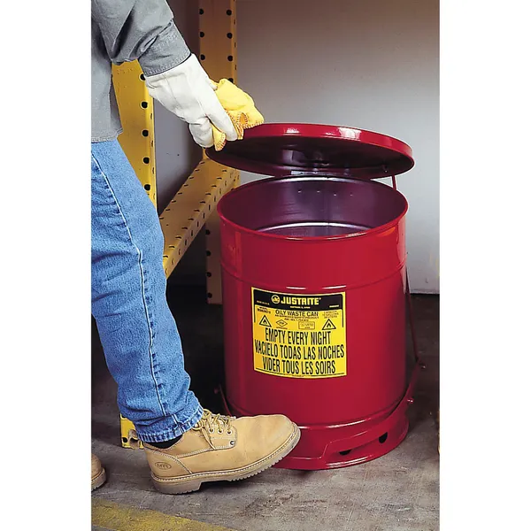 Avfallsbeholder stål, 52 ltr.