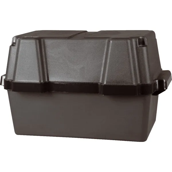 Batterikasse stor, høyt lokk