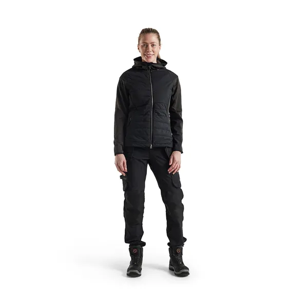Hybridjakke Dame Mørkegrå/Svart