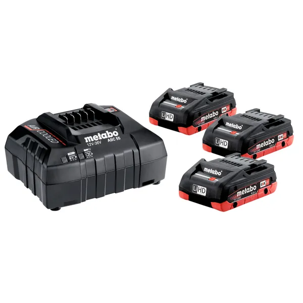 Metabo Batterisett, 3x4.0Ah LiHD m/ASC 55 Lader