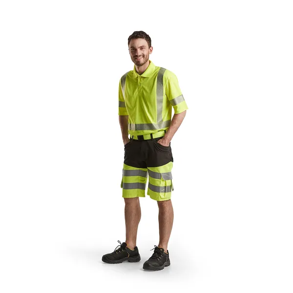 Varselshorts Med Stretch Svart/Gul