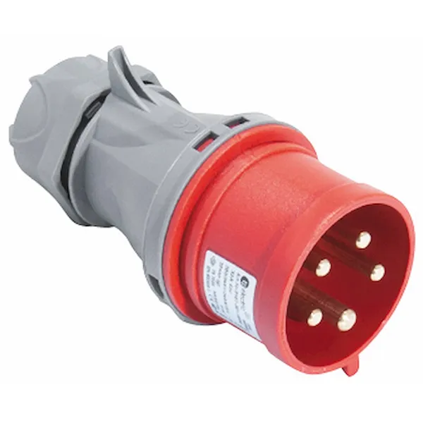 Støpsel m/fasevender,32A, 3P+N+J, 400V, 6h, IP44