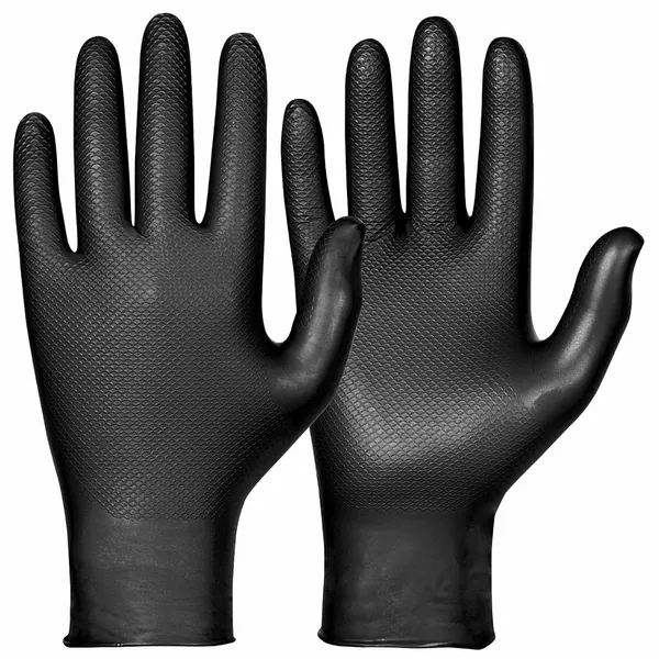 Hanske, Engangshanske, Chemstar Super Grip, Sort