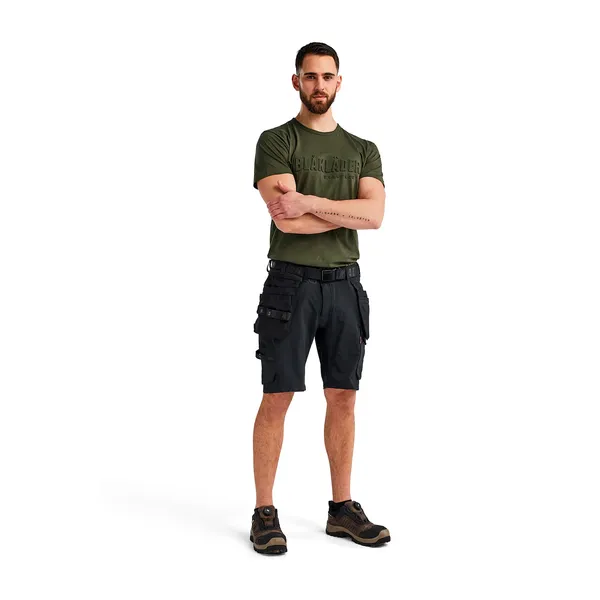 Håndverksshorts 4-veisstretch, Svart