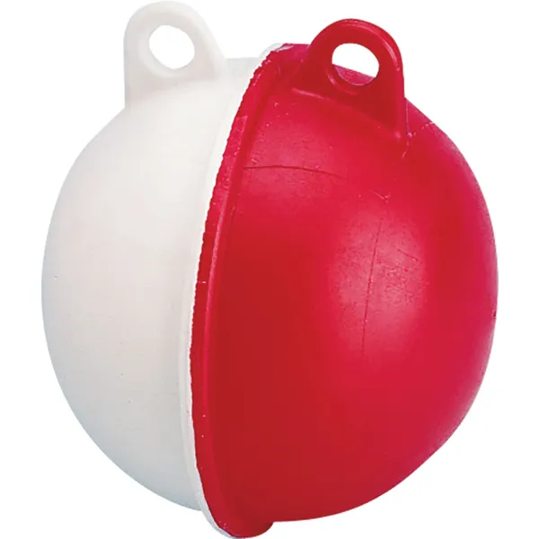 Garnblåse kule Ø130mm m/2 øyer hvit/rød