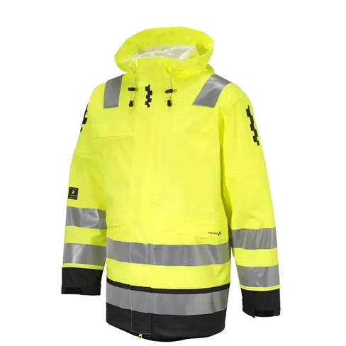 Regnjakke Stord med hette Hivis Gul KL.2/3