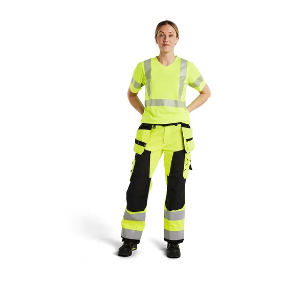 Håndverksbukse Varsel Dame Gul/Sort