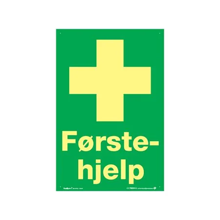 Skilt "Førstehjelp" 200 x 300 mm