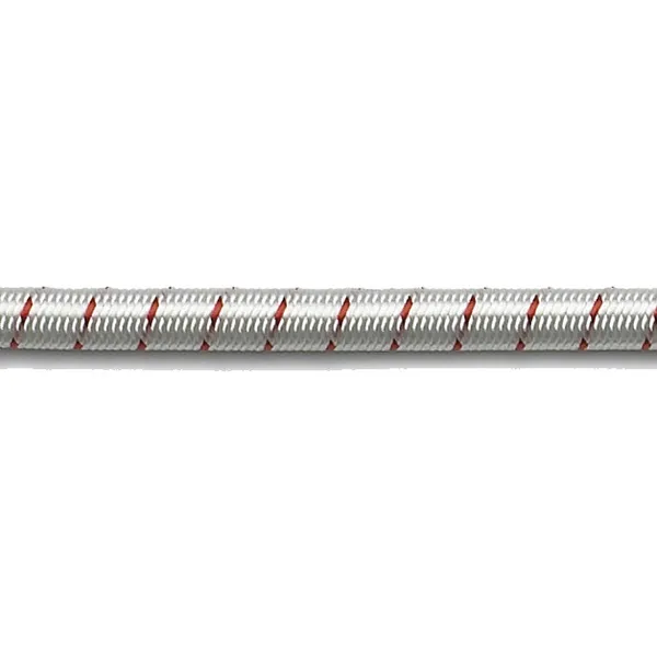 Robline Strikk (shock cord) hvit/rød 5 mm 100 m