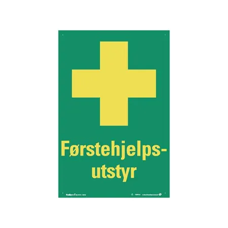 Skilt "Førstehjelpsutstyr" 200 x 300 mm