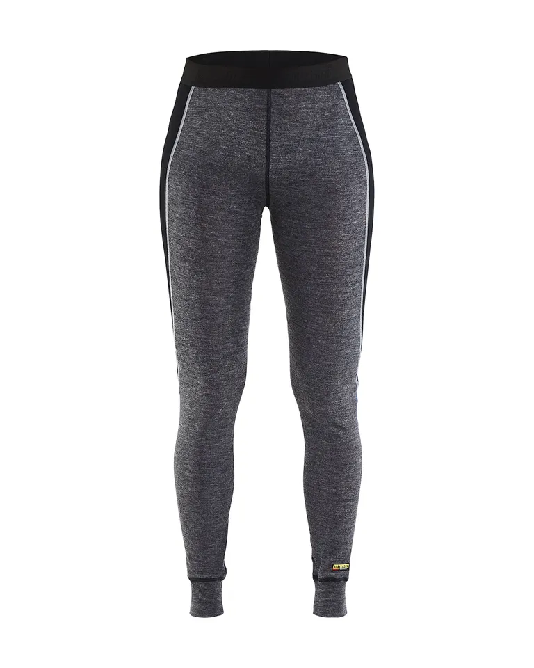 WARM 100% Merino Undertøybukse Dame Grå/Svart