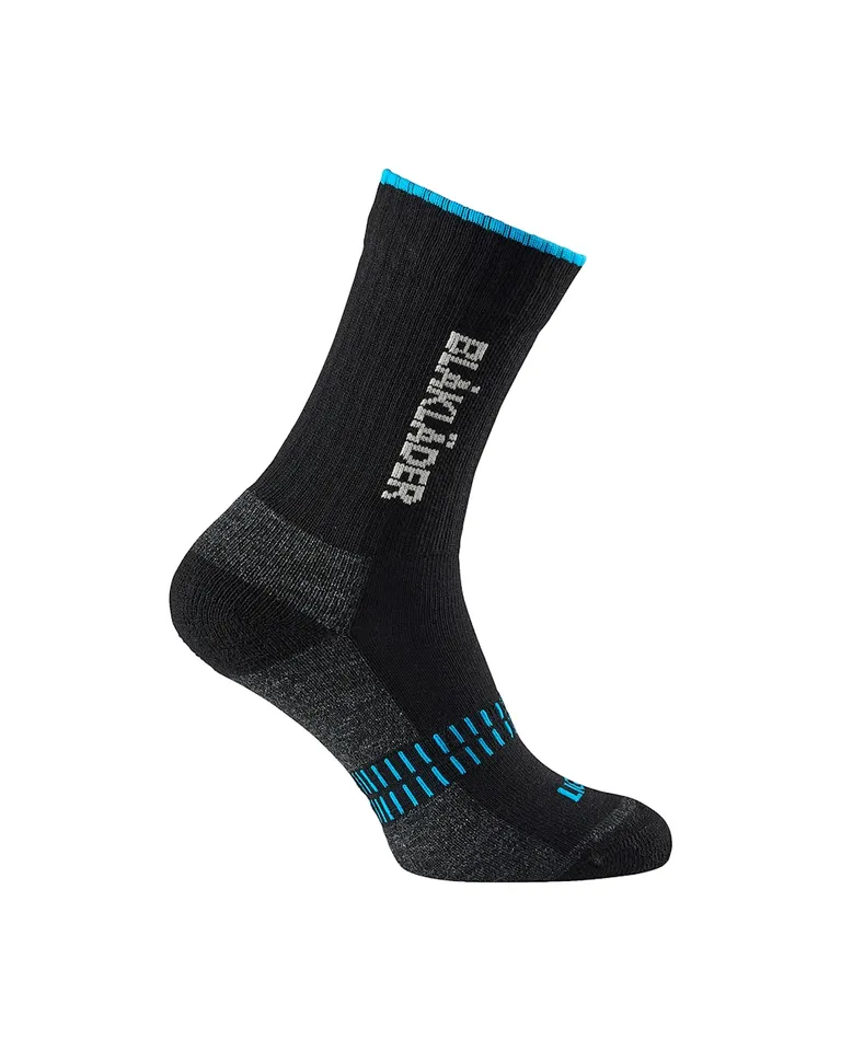 Functional sock LIGHT Black / NEON Blue