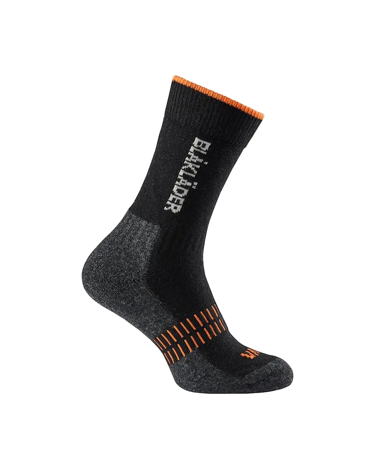 Functional sock WARM Black / NEON Orange