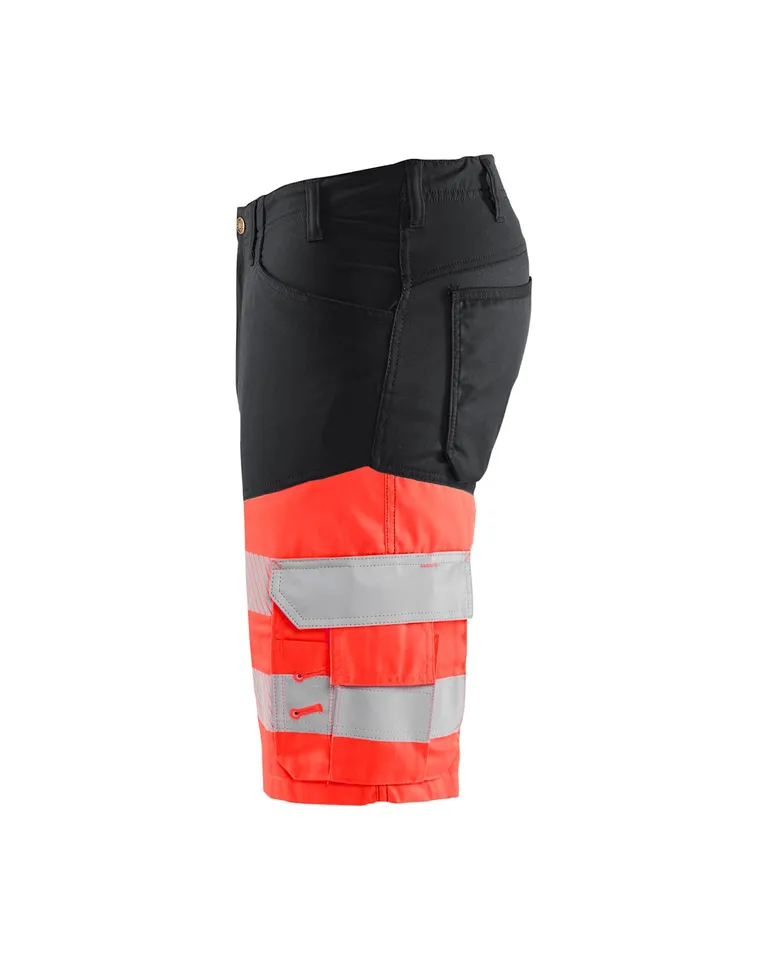 Varselshorts Med Stretch Svart/Varselrød