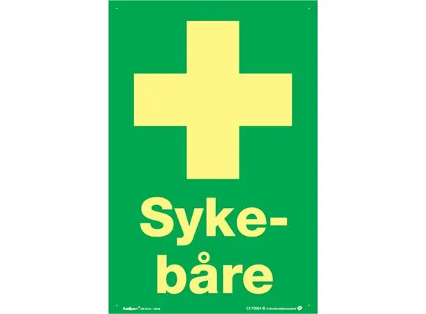 Skilt "Sykebåre" 200 x 300 mm