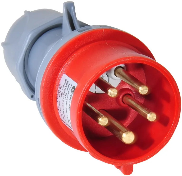 Støpsel m/fasevender,16A, 3P+N+J, 400V, 6h, IP44