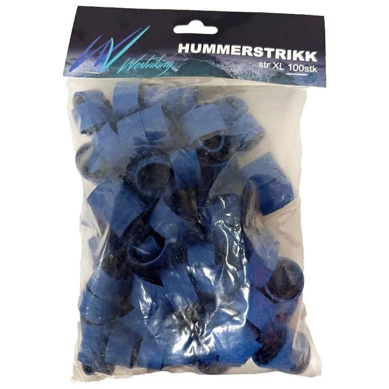 Hummerstrikk Str. XL, 25 mm blå, 100pk, Westviking