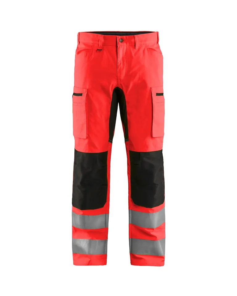 Varselbukse med Stretch, Svart/Varselrød