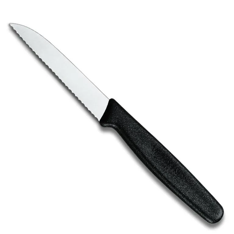 Victorinox grønnsakskniv riflet svart