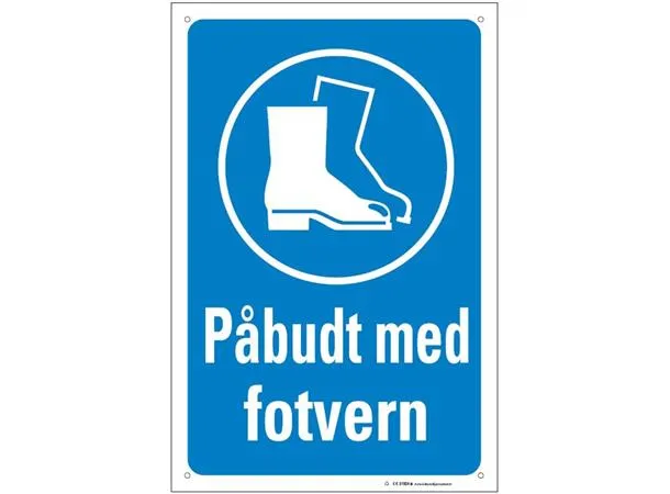 Skilt "Påbudt med fotvern" 200 x 300 mm