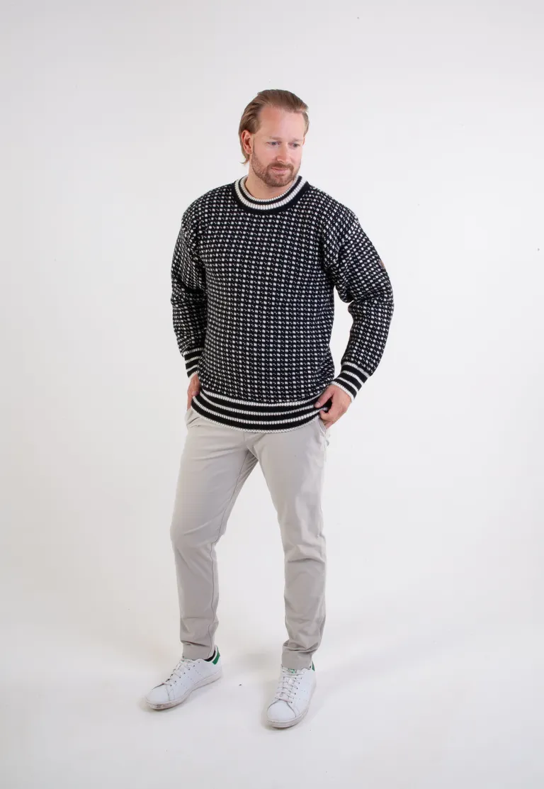 Islender Genser Sort/Hvit