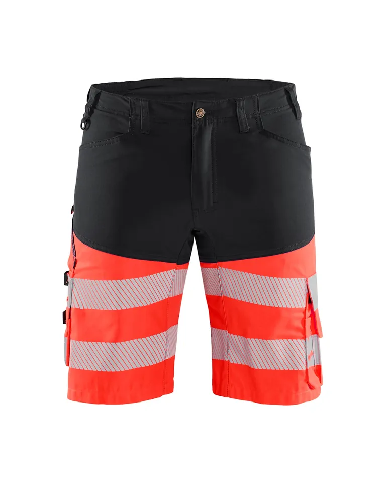 Varselshorts Med Stretch Svart/Varselrød