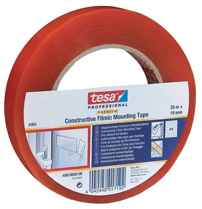 Monteringstape, Dobbelsidig 15mmx50m, Tesa