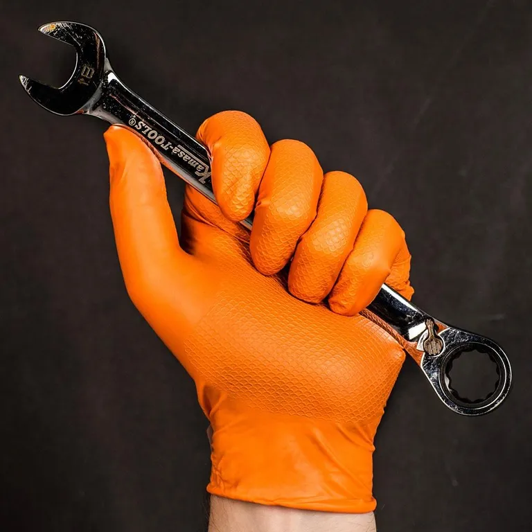 Hanske, Engangshanske, Chemstar Super Grip, Orange