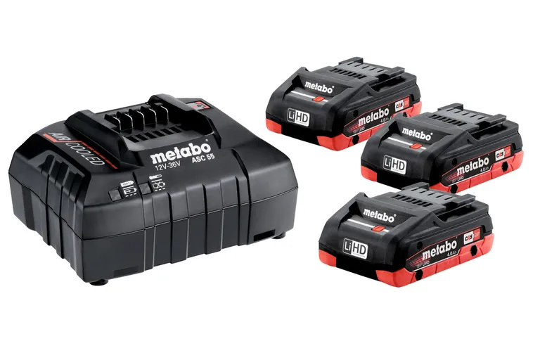 Metabo Batterisett, 3x4.0Ah LiHD m/ASC 55 Lader