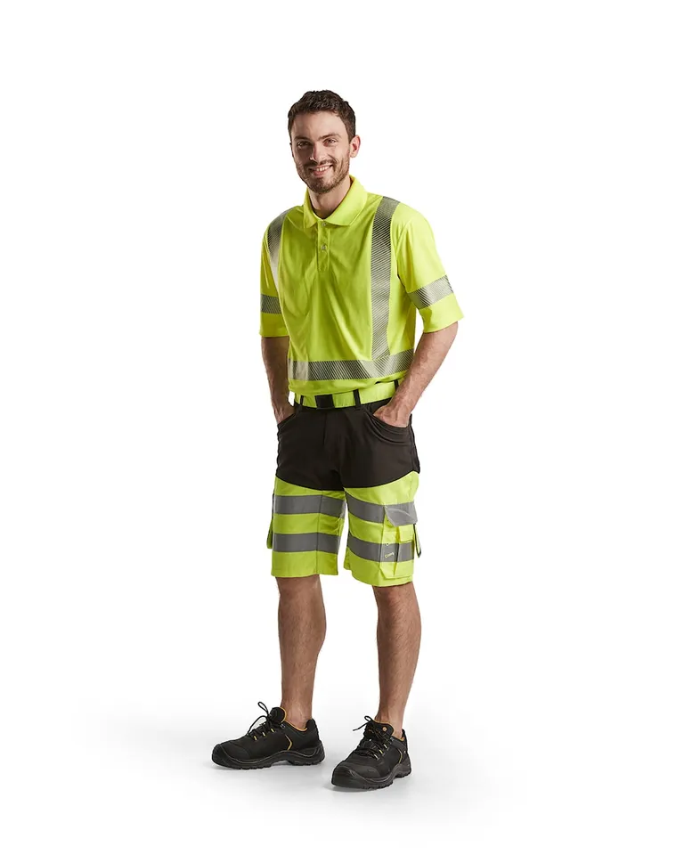 Varselshorts Med Stretch Svart/Gul