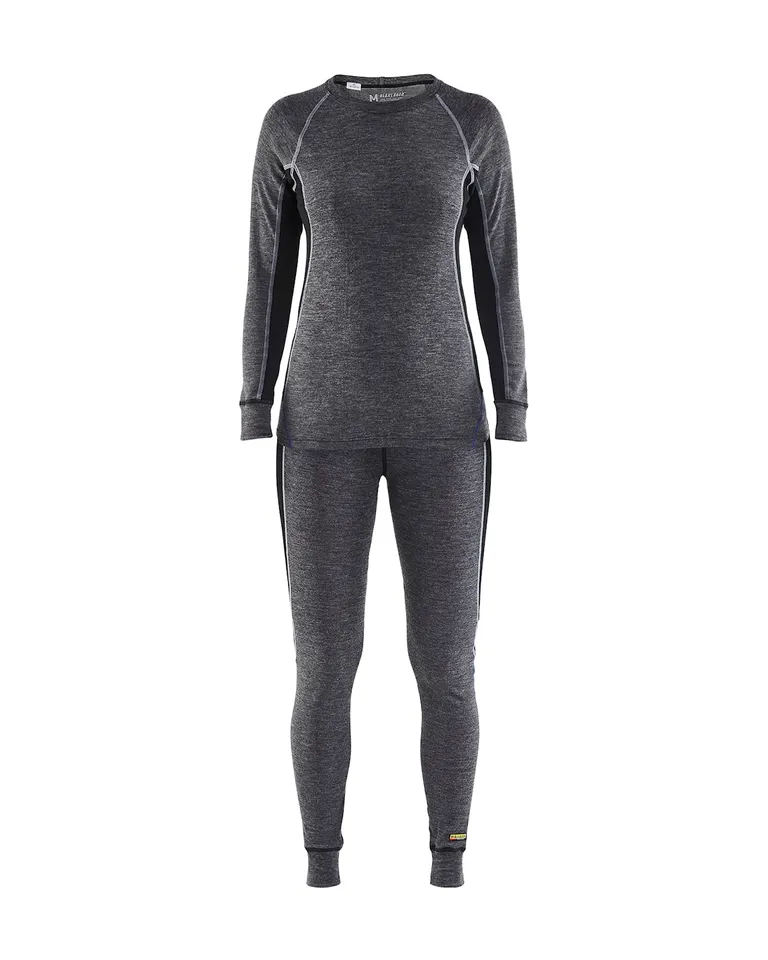 WARM 100% Merino Undertøybukse Dame Grå/Svart
