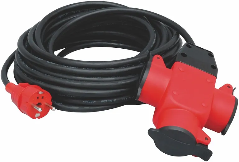 Skjøtekabel 3-veis, IP44, 3G1,5mm, m/lokk