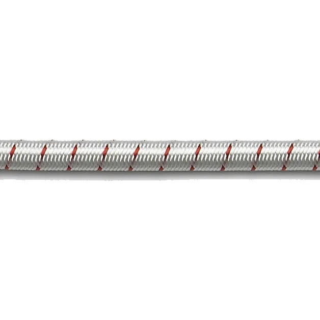 Robline Strikk (shock cord) hvit/rød 6 mm 100 m