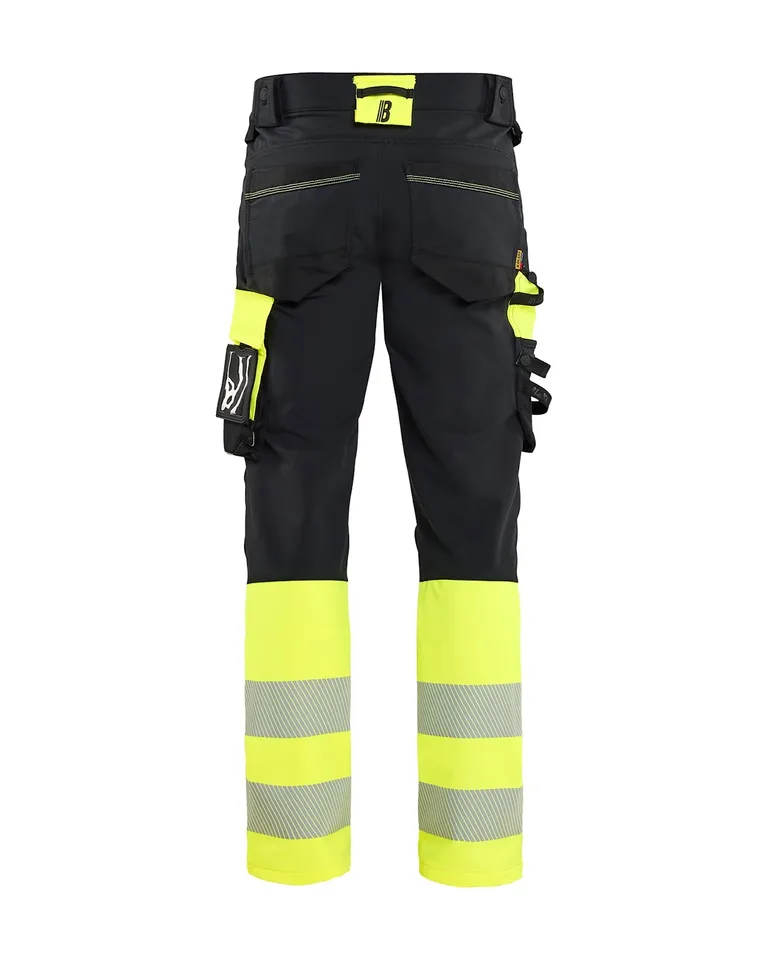 Varselbukse 4-veisstretch. Svart/Gul