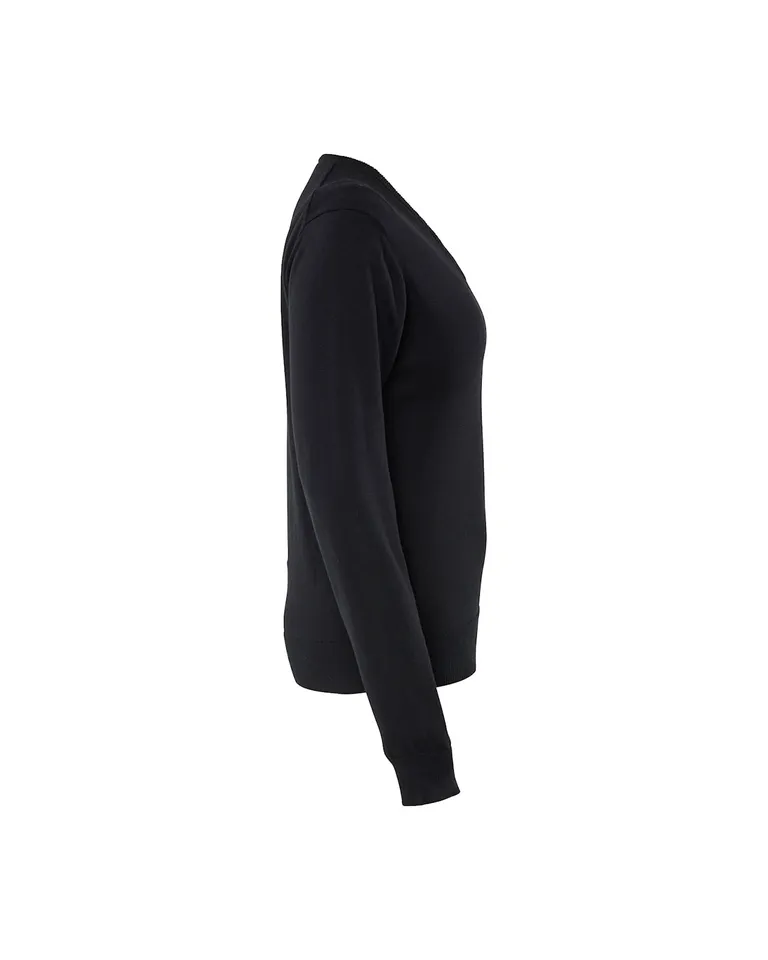 Genser strikket, dame. V-hals. Svart