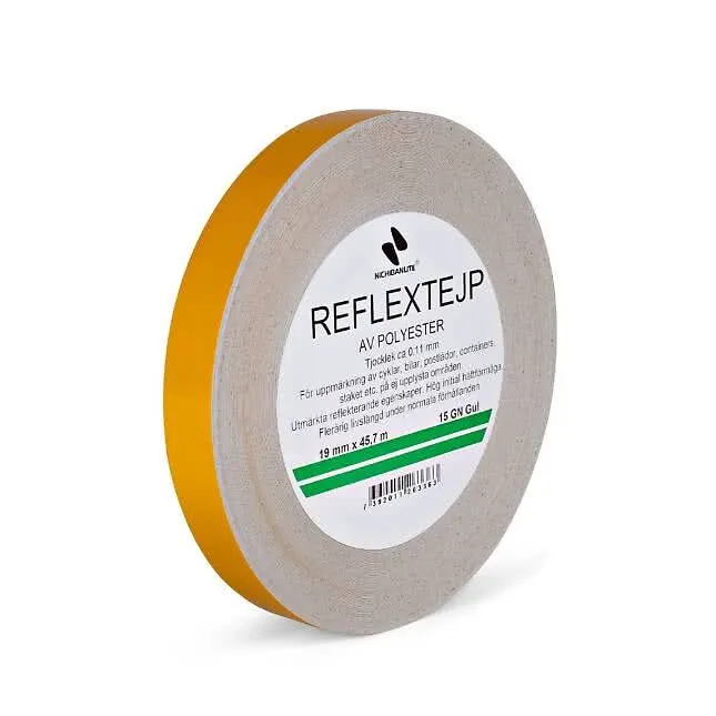 Reflekstape, GUL 19MMX45,7M