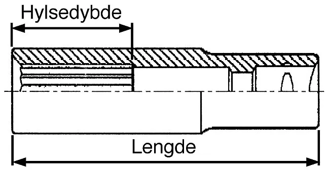 Pipe 1/2 Lang, 12-kant, Teng Tools
