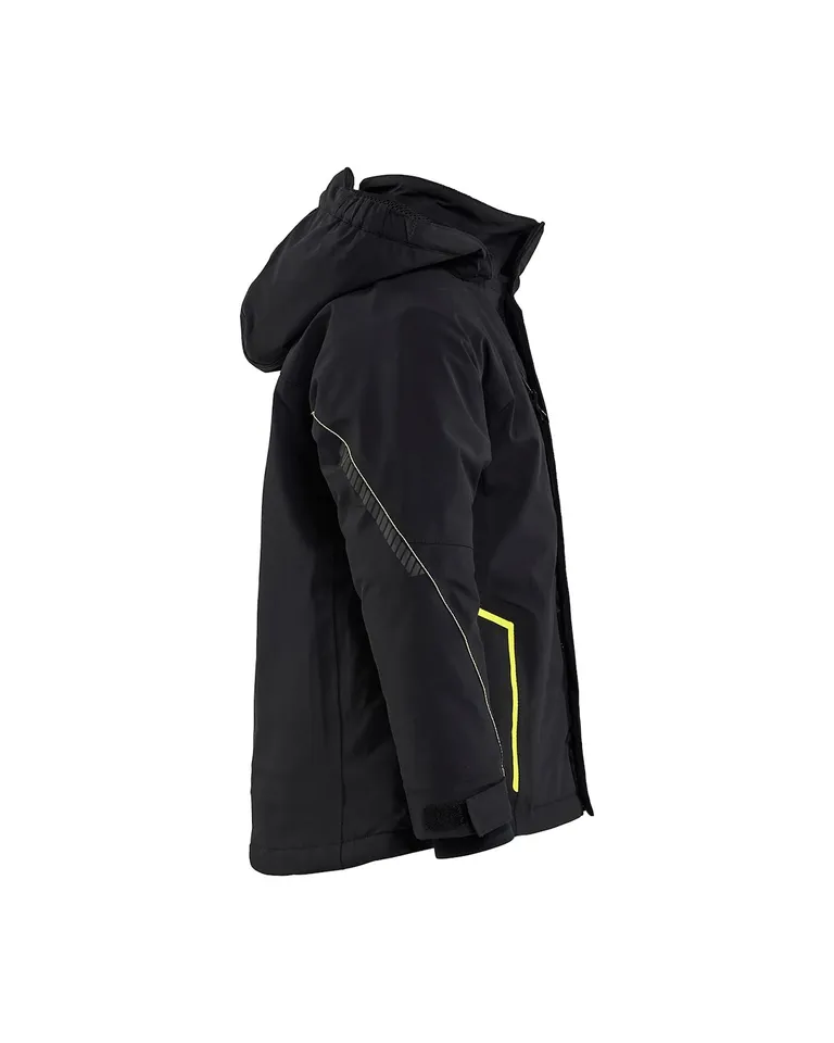 Vinterjakke Lettforet Stretch Barn, Svart/Gul