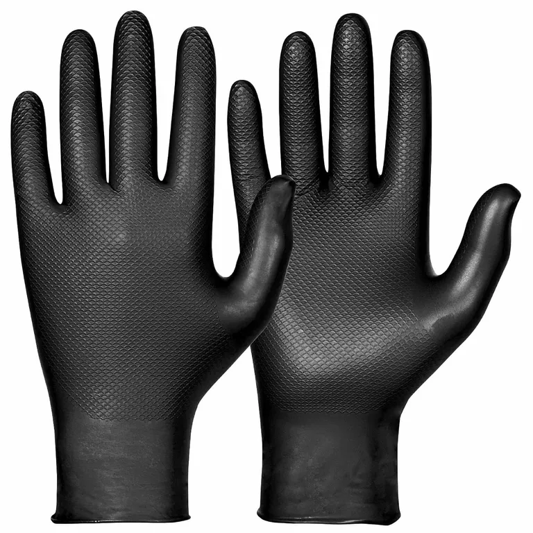 Hanske, Engangshanske, Chemstar Super Grip, Sort