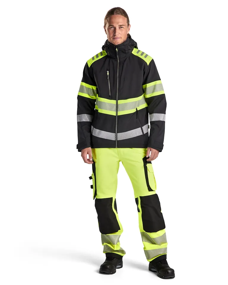 Softshell Jakke Varsel, Svart/Varselgul