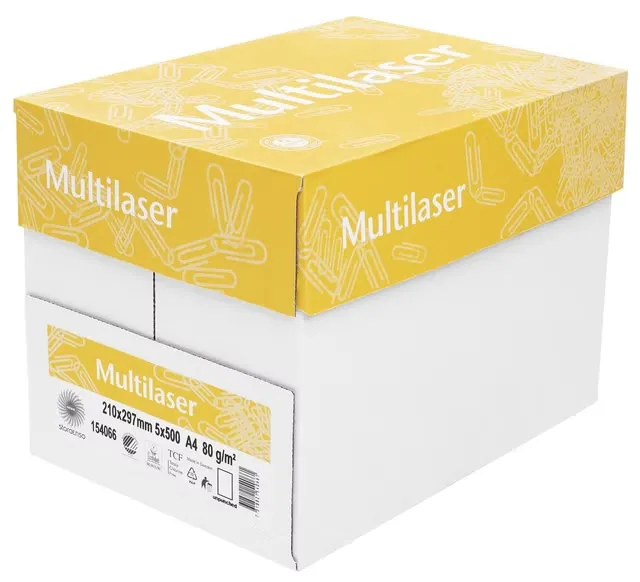 Kopipapir A4 80g Multilaser  (5x500 ark)