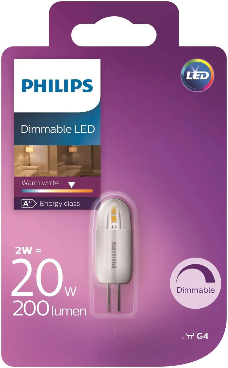 Led-pære G4 2W(20W) 12v dimbar