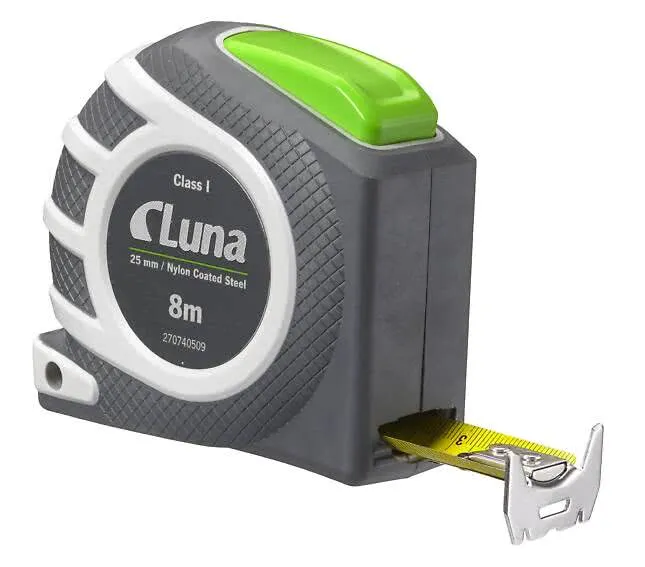 Målebånd 8 mtr. Magnetisk Autolock Luna