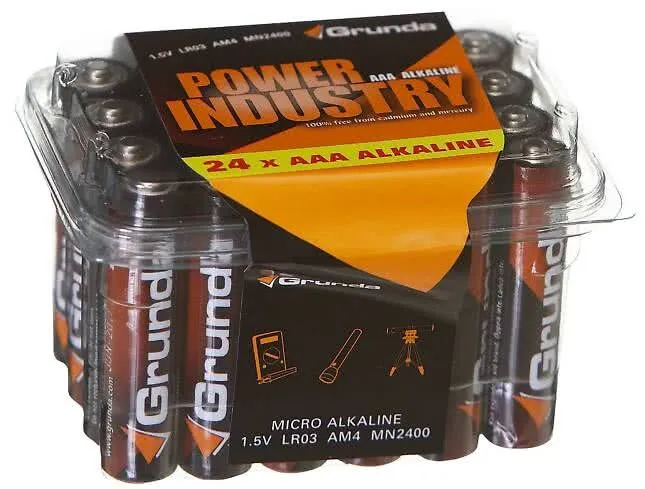 Batteri AAA Industripakke 24 stk Grunda