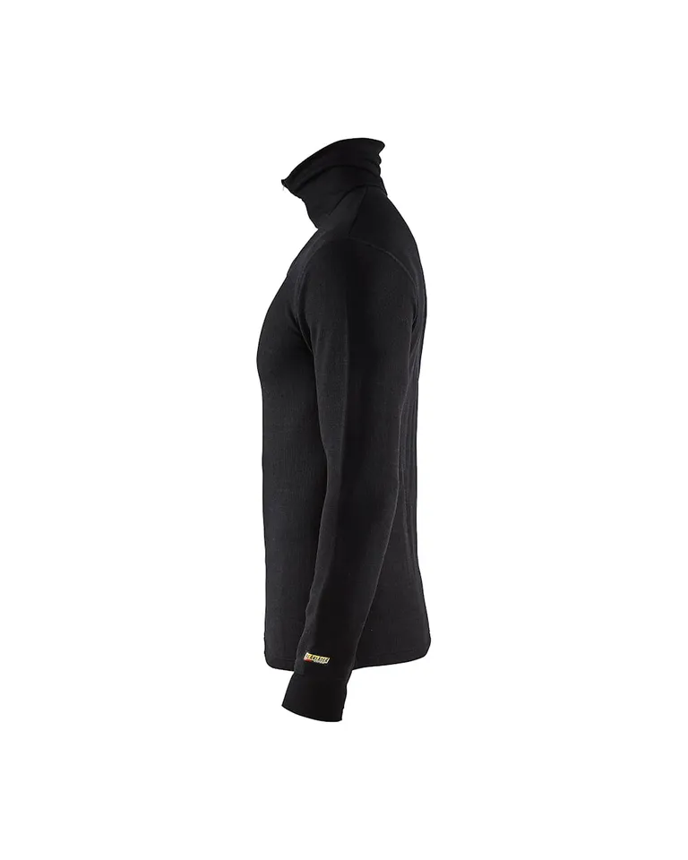 Undertøygenser med hals XWARM 70% MERINO Thermo-Trøye Svart